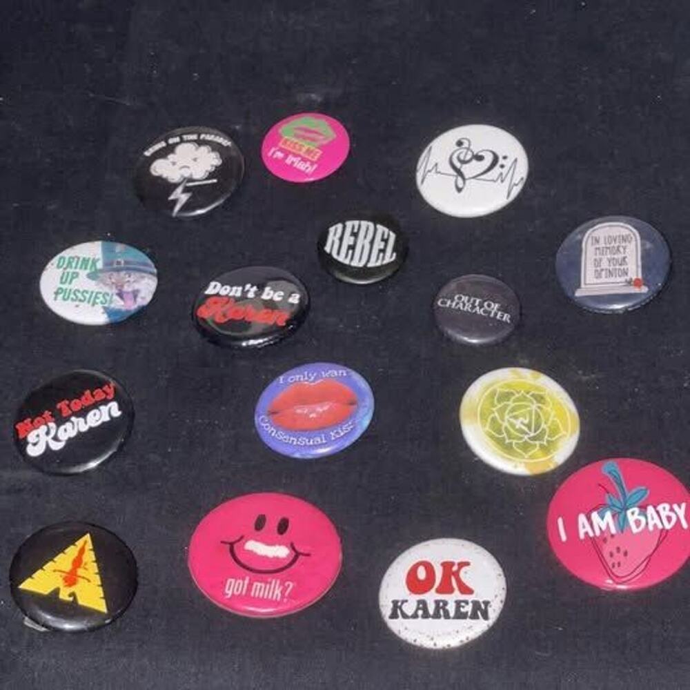 LOT 2 Random Super Awesome Vintage Pinback Buttons. Unique & Rare
